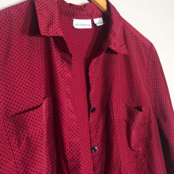 Liz Claiborne Polka Dot Blouse - Picture 6 of 8